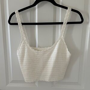 Aerie Cream Crochet Tank Top